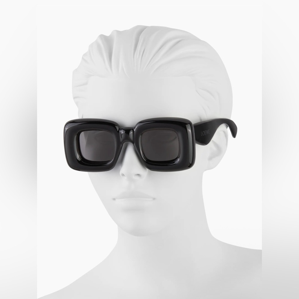 LOEWE Inflated Rectangular Sunglasses in Black NWT